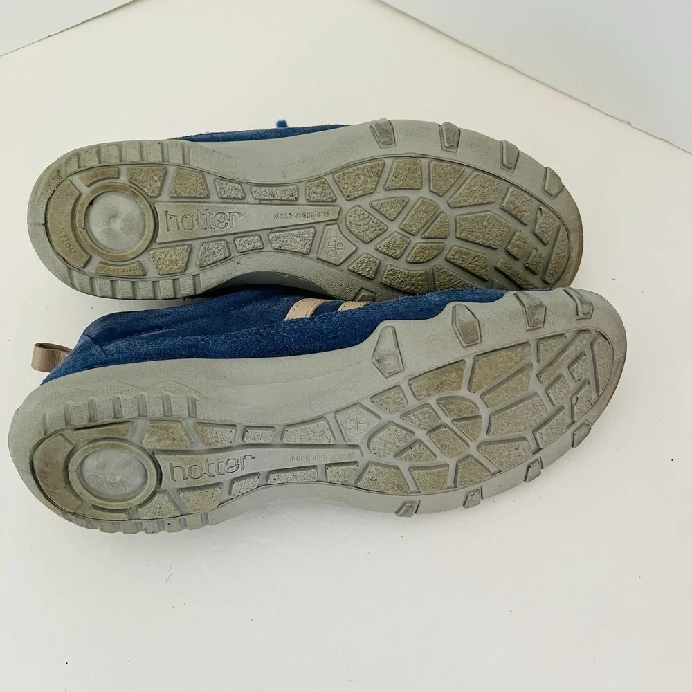 Hotter Leanne Suede Leather Blue Comfort Concept Womens Walking Shoes | Size 9